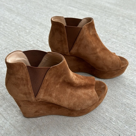 Dee Keller brown suede open toe platform bootie size 8 - Picture 2 of 5